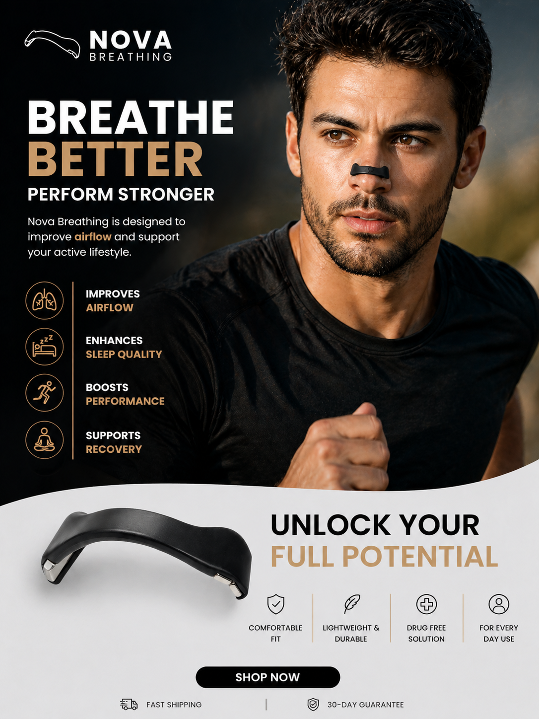 NovaBreathing sleep bands in use