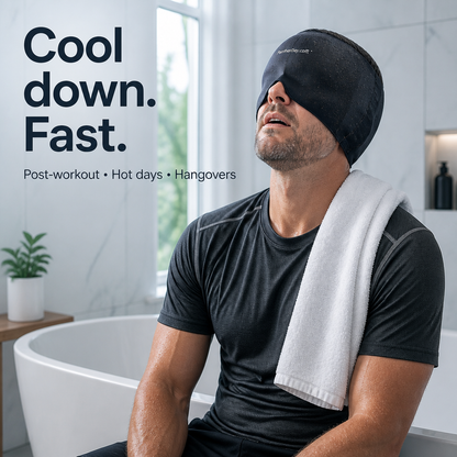 PantherDay Migraine Relief Cap – 360° Cooling Gel Head Wrap (Hot & Cold)